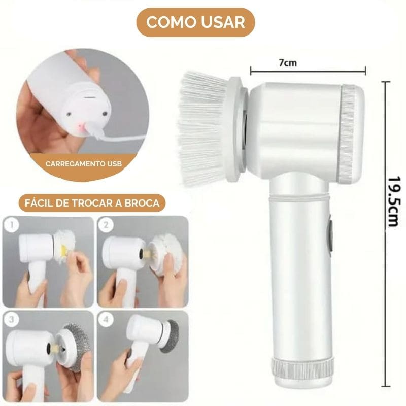 Escova Elétrica MultiClean 5 em 1