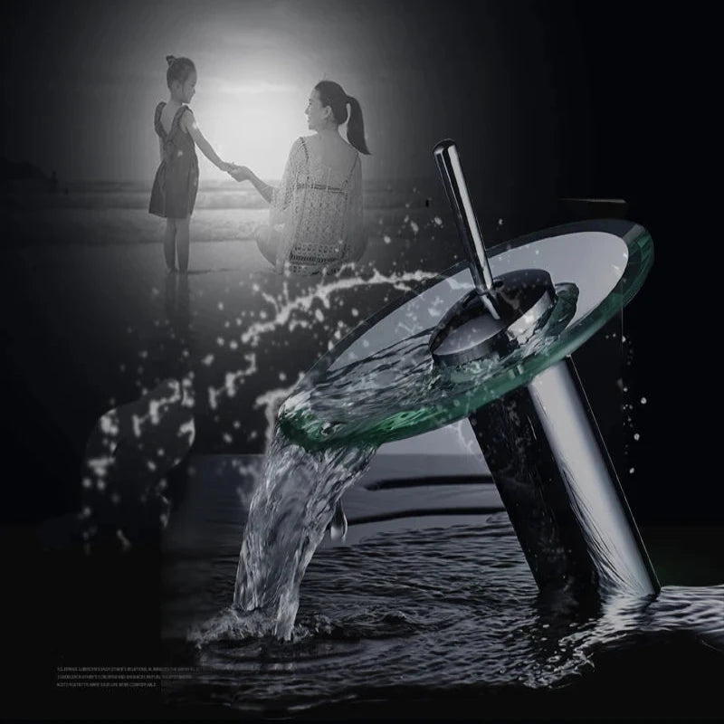 Torneira Premium Futurista de Vidro em Cascata - Utilidades Casa