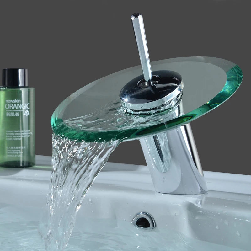 Torneira Premium Futurista de Vidro em Cascata - Utilidades Casa