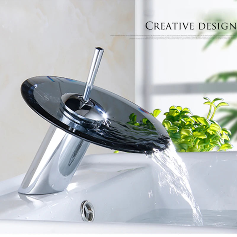Torneira Premium Futurista de Vidro em Cascata - Utilidades Casa