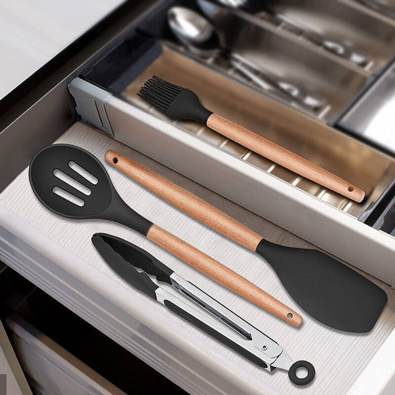 Kit Jogo 12 Peças Utensílios de Cozinha Silicone