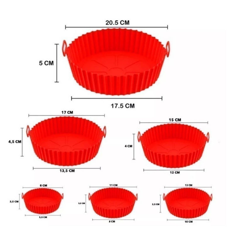 Kit 6 Formas Antiaderentes de Silicone