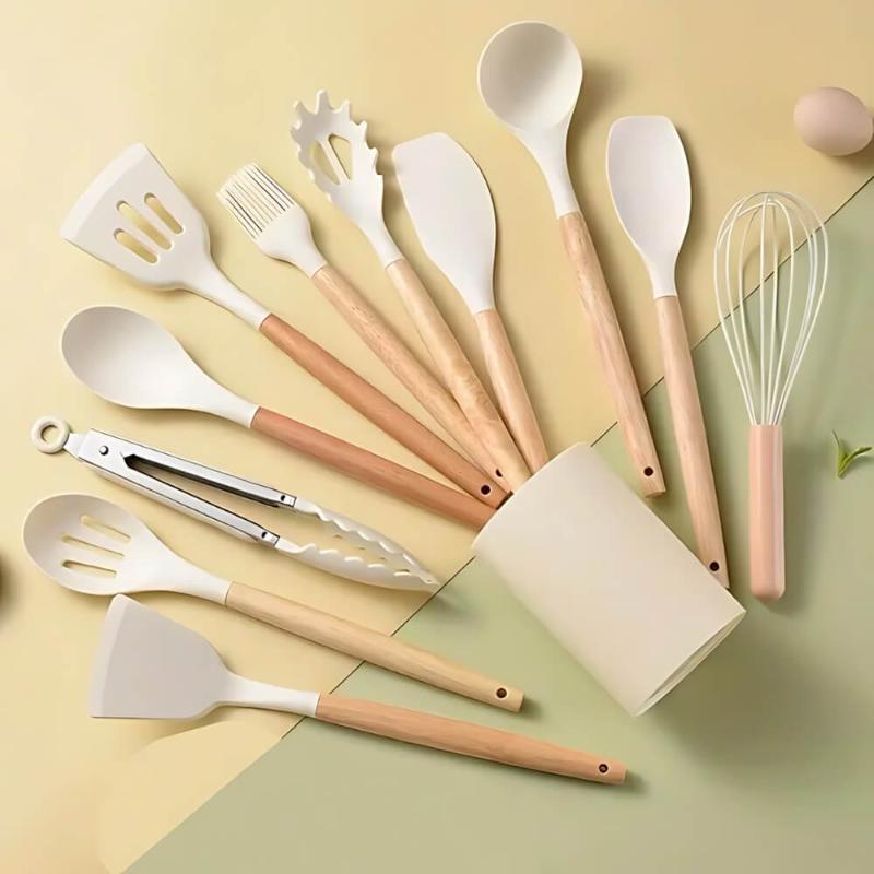 Kit Jogo 12 Peças Utensílios de Cozinha Silicone