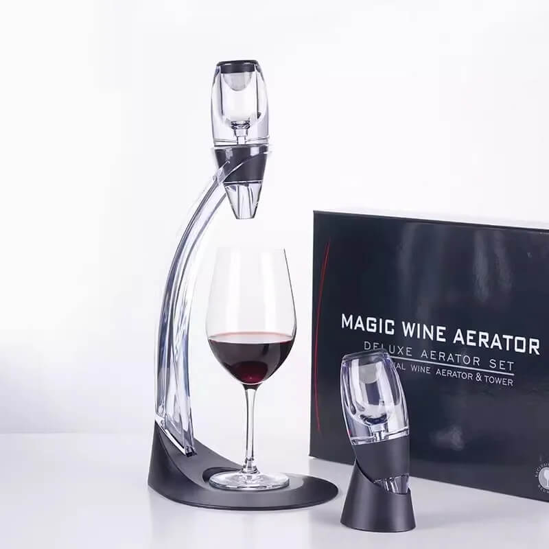 Aerador de Vinho Profissional c/Filtro e Suporte de Vidro + Brinde