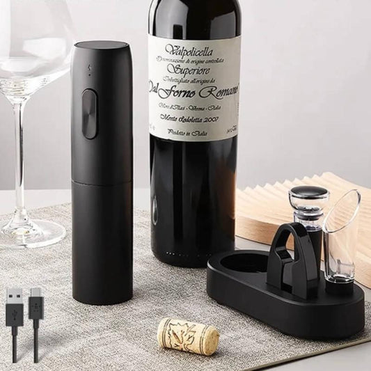 Kit Abridor de Vinho Automático Recarregável - Utilidades Casa