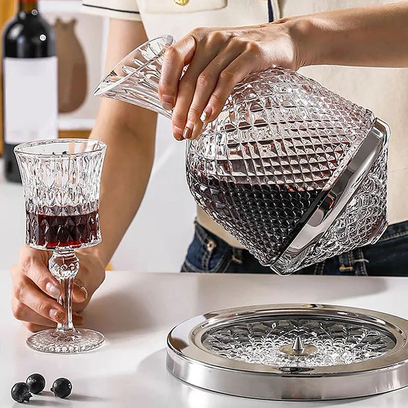 Decanter de Vinho Giratório de Vidro de Alta Qualidade