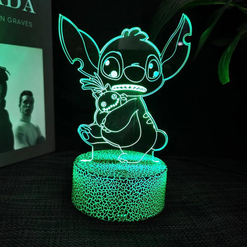 Luminária Decorativa LED 3D Lilo Stitch - Loja Utilidades Casa