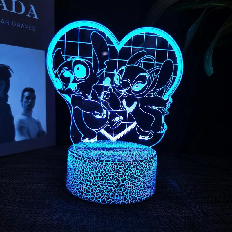 Luminária Decorativa LED 3D Lilo Stitch - Loja Utilidades Casa