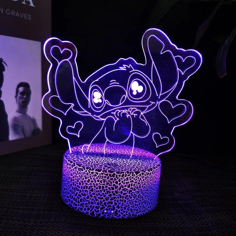 Luminária Decorativa LED 3D Lilo Stitch - Loja Utilidades Casa