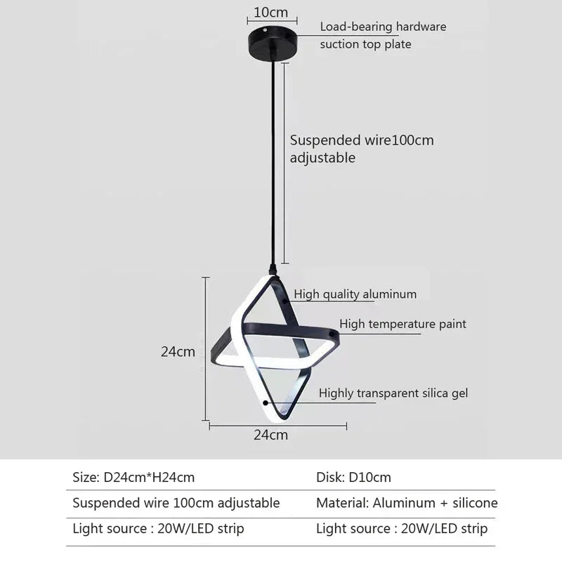 Luminária Pendente Formas Geométricas em LED - Utilidades Casa