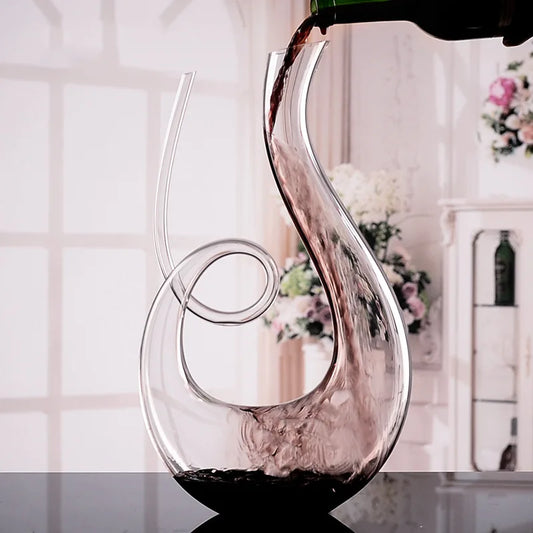 Decanter De Cristal Espiral De Cisne De Alto Grau - Utilidades Casa