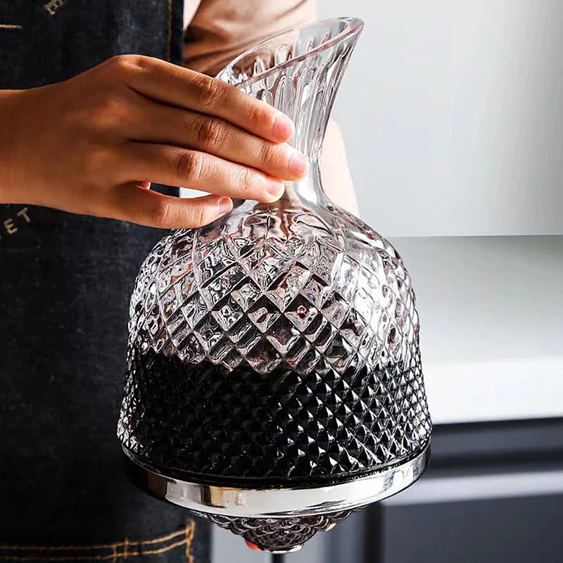 Decanter de Vinho Giratório de Vidro de Alta Qualidade