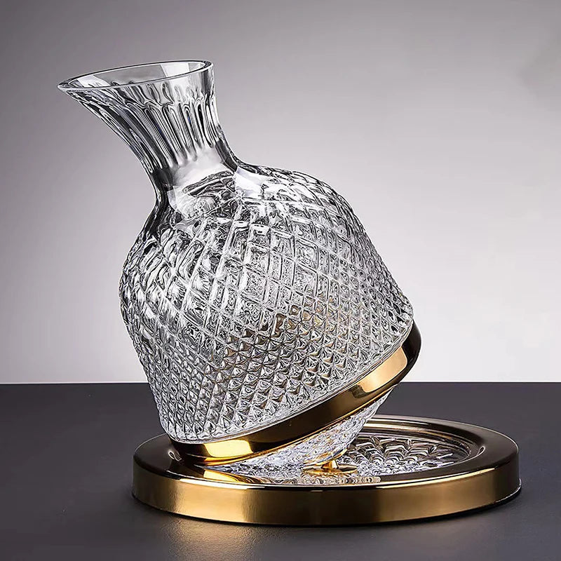 Decanter de Vinho Giratório de Vidro de Alta Qualidade