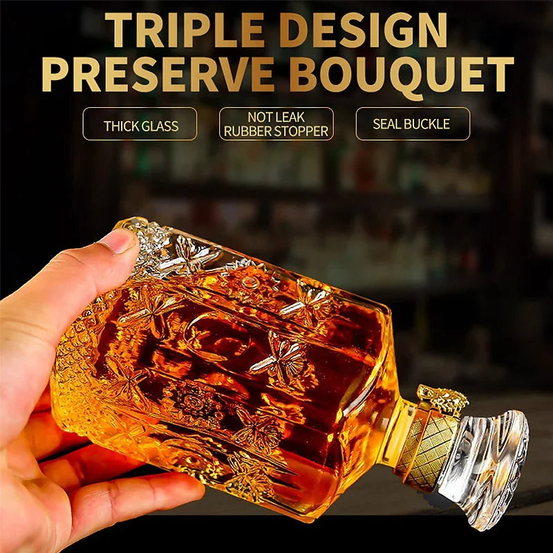 Dispensador de Cristal para Whisky Decanter com Tampa