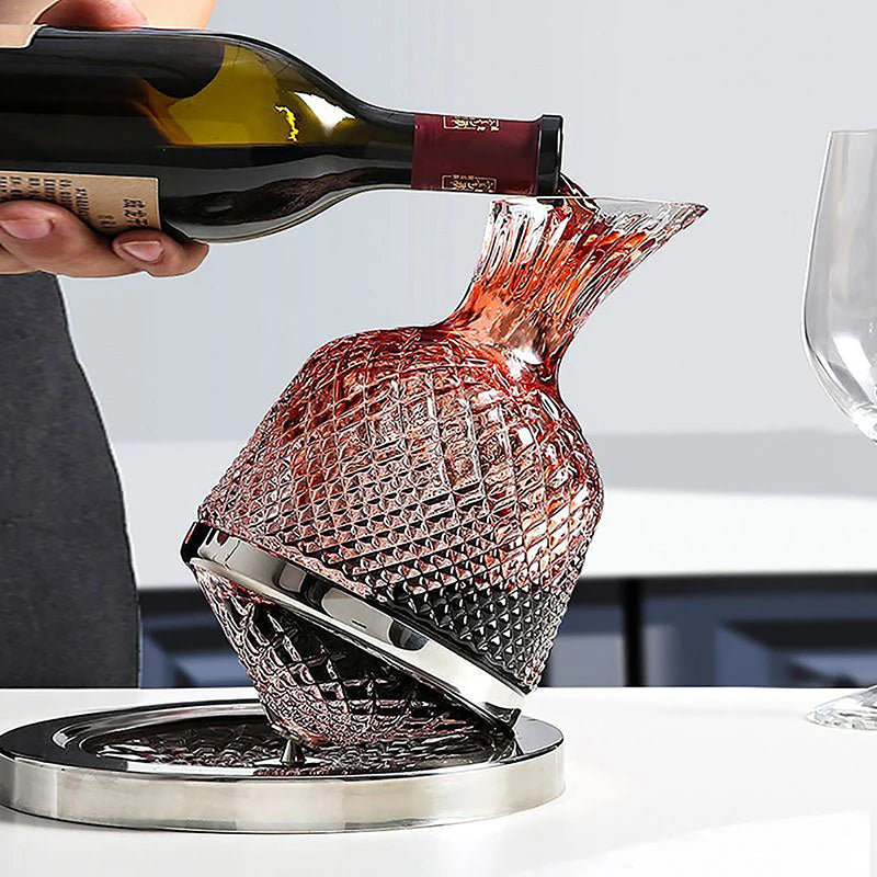 Decanter de Vinho Giratório de Vidro de Alta Qualidade