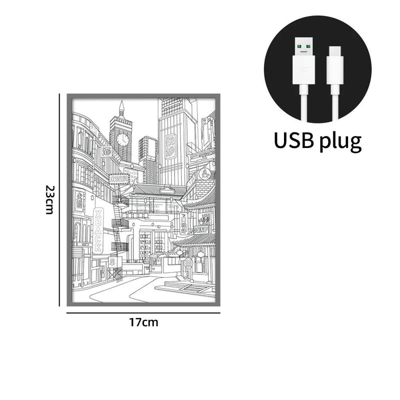 Quadro LED Animado Night City - Loja Utilidades Casa