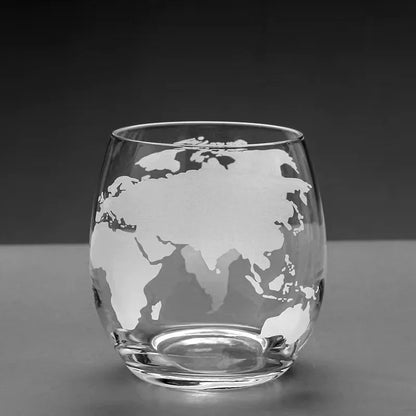 Decanter Whisky Globo Terrestre de Vidro + 2 Copos Mapa Mundi - Utilidades Casa