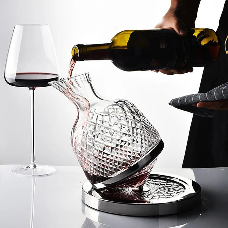 Decanter de Vinho Giratório de Vidro de Alta Qualidade